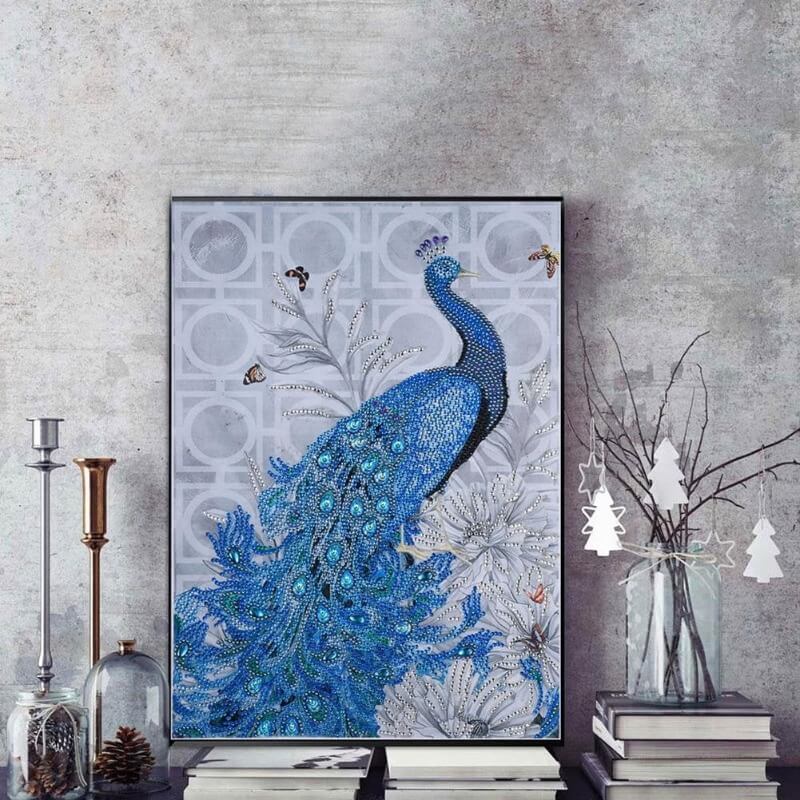 special shaped rhinestones peacock diamond painting kit