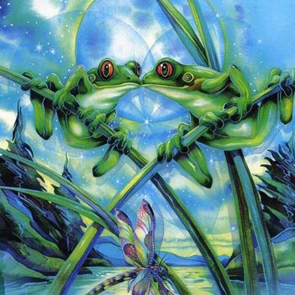two kissing frogs diamonds painting kit