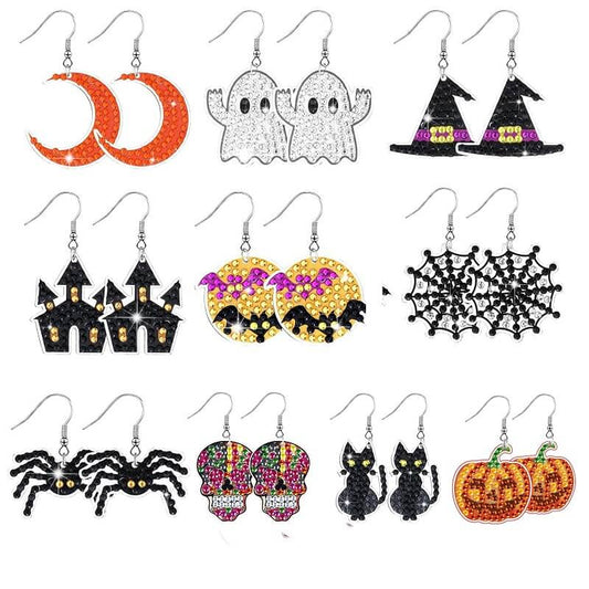 10 pairs halloween diamond painting earring kits
