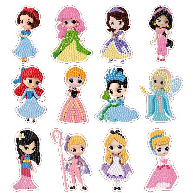 Copy of 12 PCS Disney Princess DIY Diamond Painting Stickers Kit