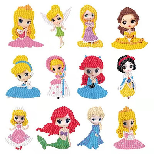 Cartoon Princess 12 PCS DIY Diamond Painting Stickers Kit