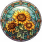 Diamond Painting - Full Round / Square  - Stained Glass Sunflower A