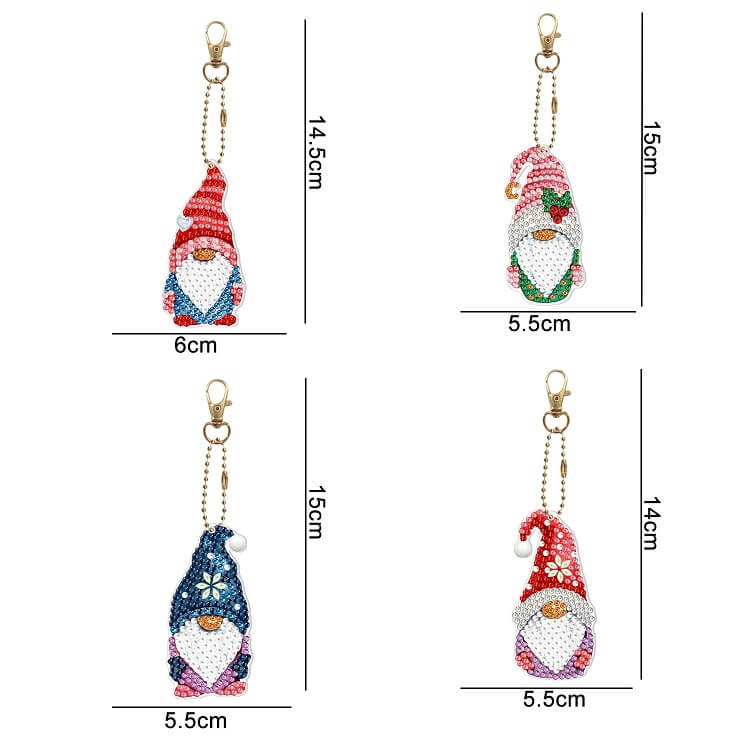 4pcs goblin diamond painting keychain size