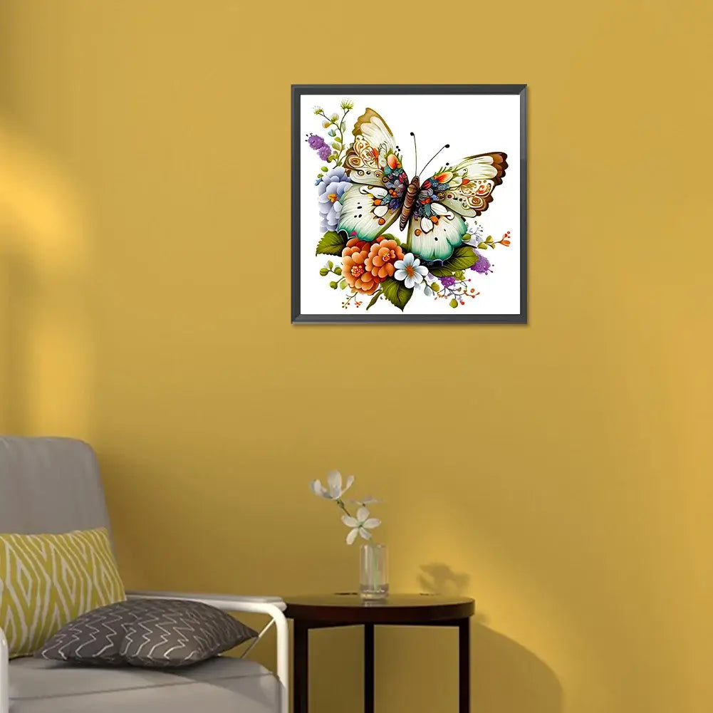 Flower Butterfly Diamond Painting