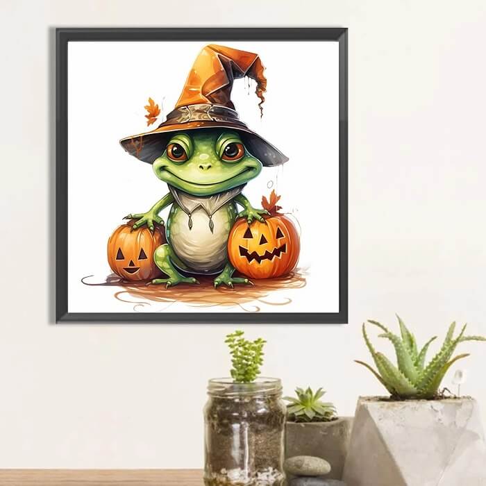Frog & Pumpkin 5D Halloween Diamond Painting Kit
