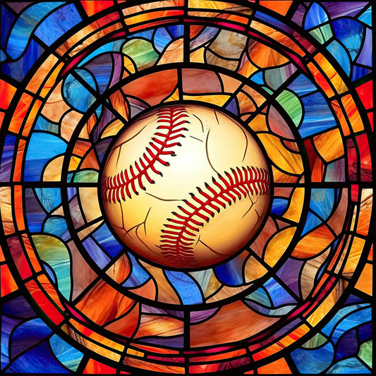 Stained Glass Diamond Painting - Full Round / Square - Baseball