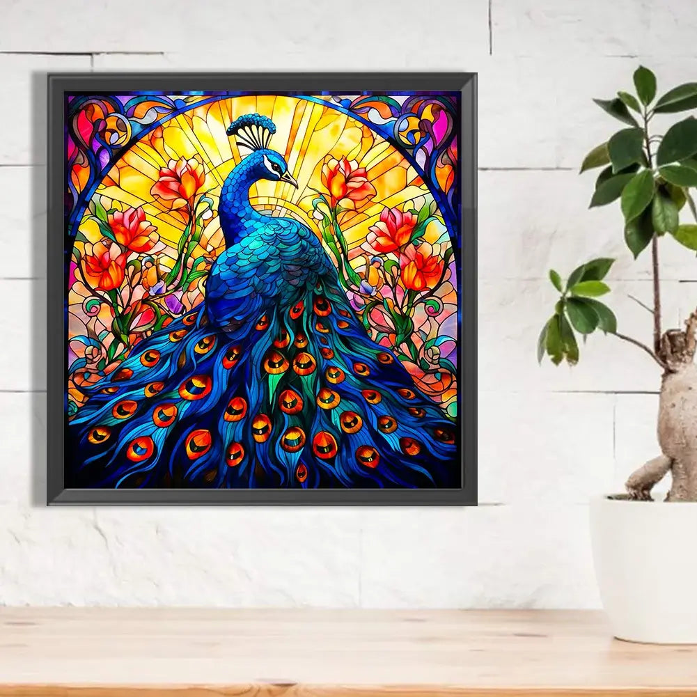 Stained Glass Peacock 5D DIY Diamond painting