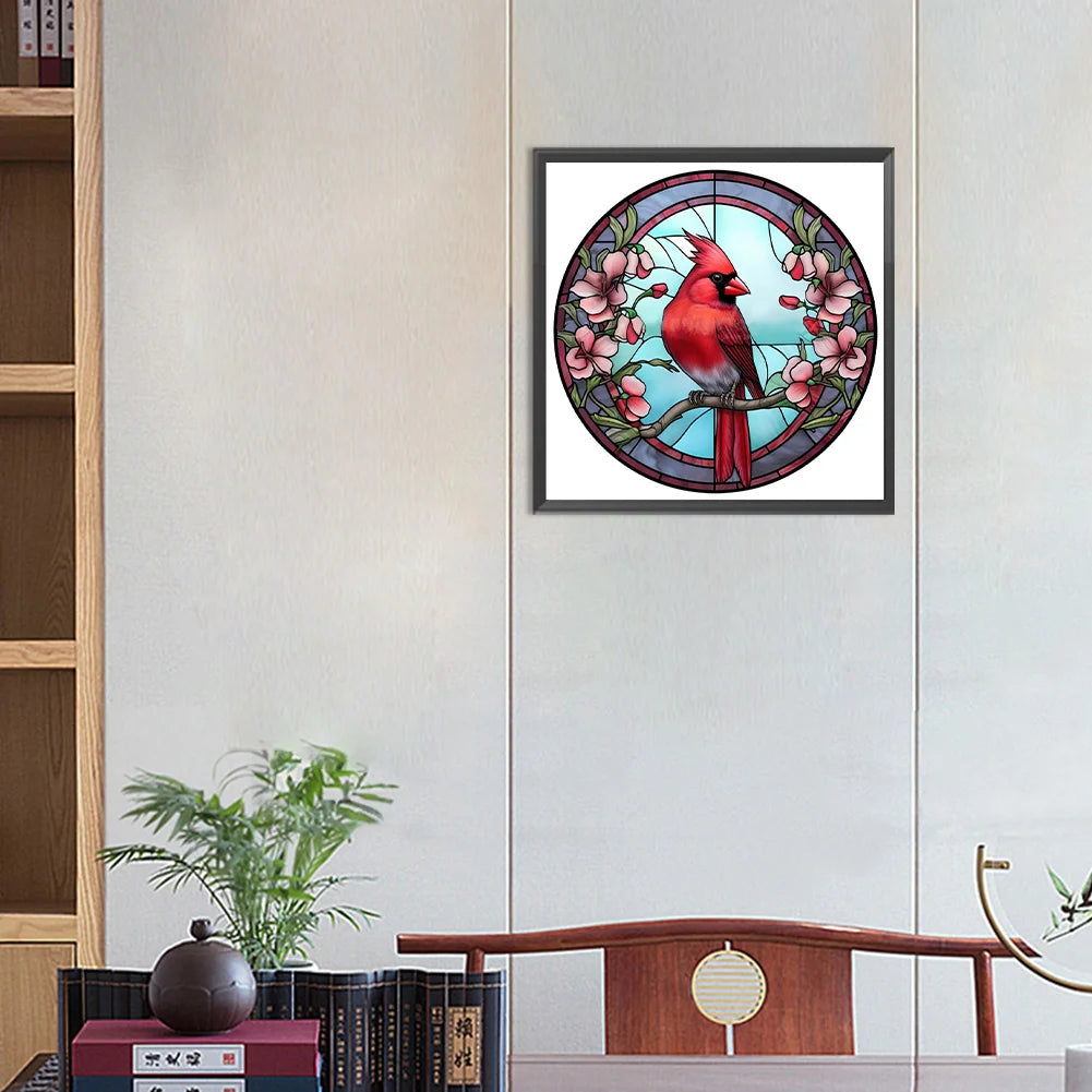 Diamond Painting - Full Round / Square - Stained Glass Cardinal A