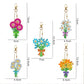 5pcs Flower Bouquets DIY Diamond Painting Keychains / Bag Pendants sizes