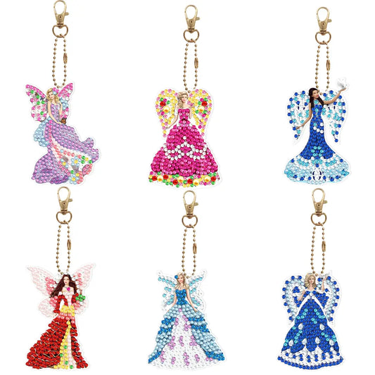 Fairy 6pcs DIY Diamond Painting Keychains