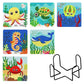 6pcs Sea Animal Diamond Painting Coaster Set (With Stand)