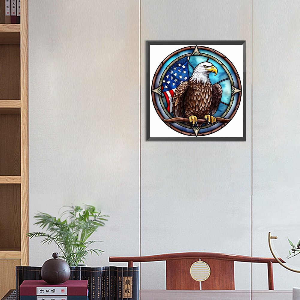 Diamond Painting - Full Round / Square  - Stained Glass Eagle