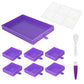 diamond painting beads storage tray kit with lid purple