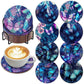 8pcs DIY Diamond Painting Acrylic Coaster Butterfly Cup Coaster With Stand