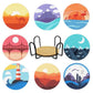 8pcs view diamond painting cup coaster set with stand