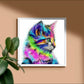 Kit de pintura de diamante de gato colorido para crianças