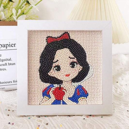 Snow White Cartoon Diamond Painting Kit For Kids With/ Without Frame