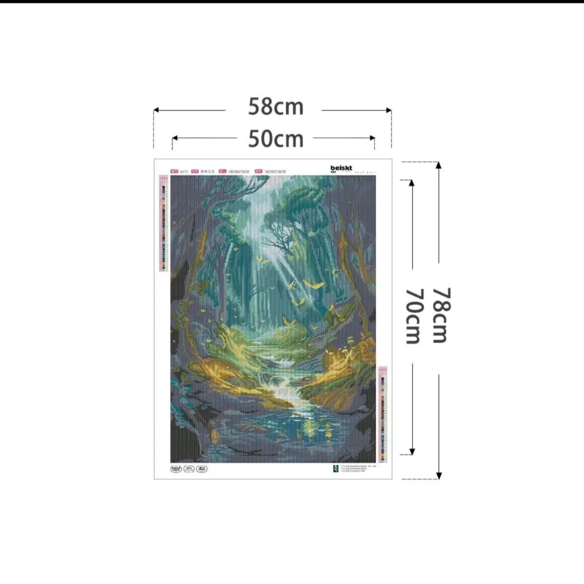 AB Drill Luxurious Polyester Cloth Diamond Painting Kits - Square Drill - Brightness Of Forest