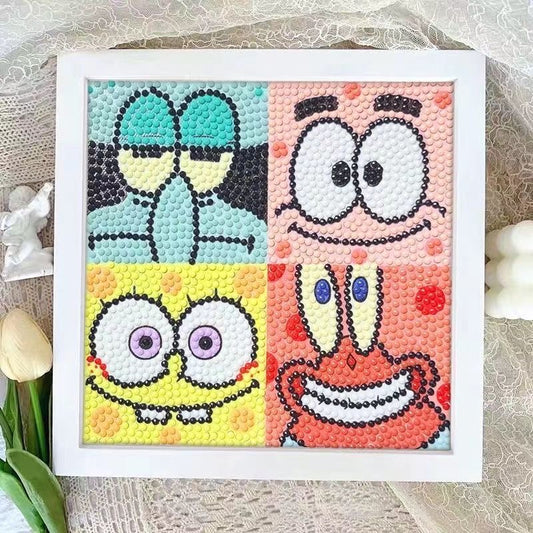 Spongebob Squarepants Diamond Painting Kit For Kids With/ Without Frame E