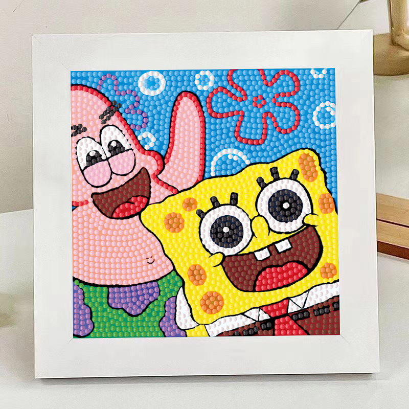 SpongeBob and Patrick Diamond Painting Kit For Kids With/ Without Frame