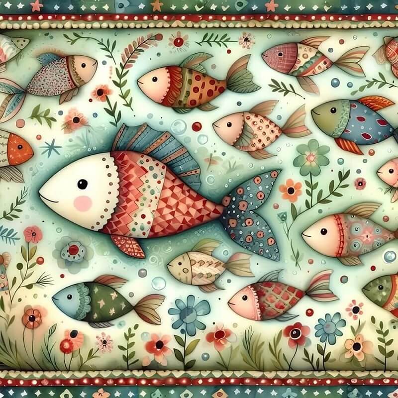 Abstract Fish Diamond Art Kit