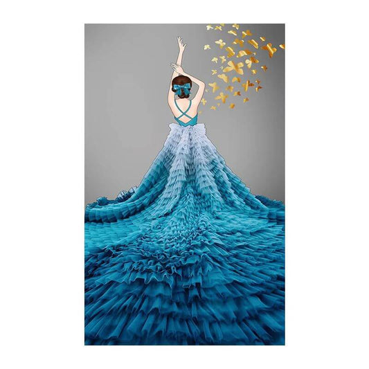 5D DIY Diamond Painting Kits for Adults - Dancing Girl In Blue Dress