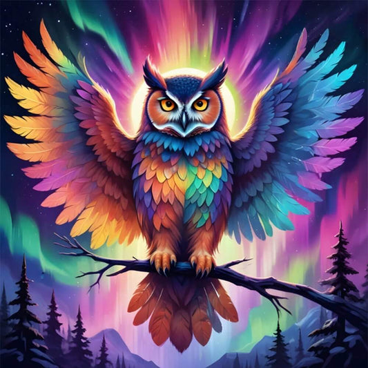 Aurora Owl Diamond Painting