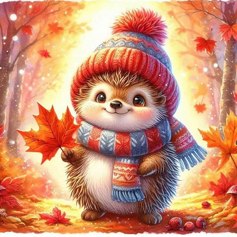 autumn hedgehog diamond art kit