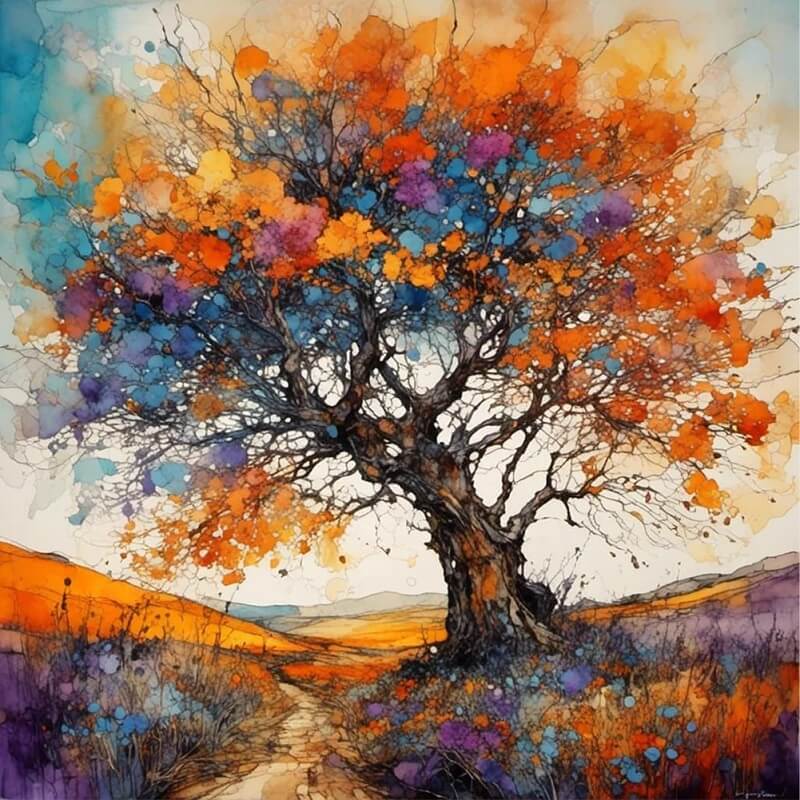 autumn tree diamond art kit