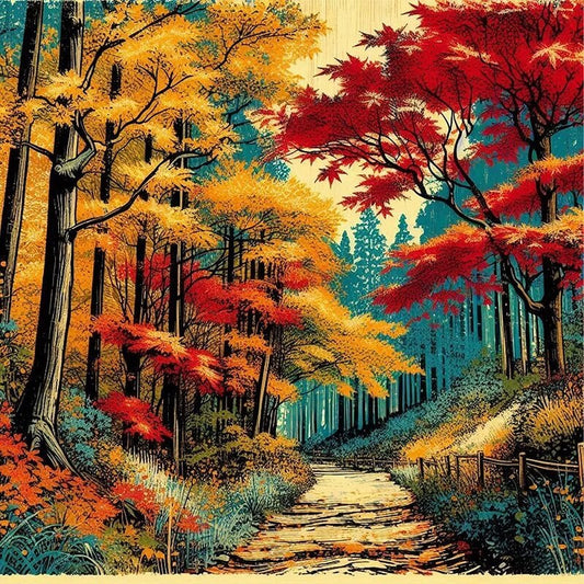 Autumn Trees Forest Diamond Art Kit