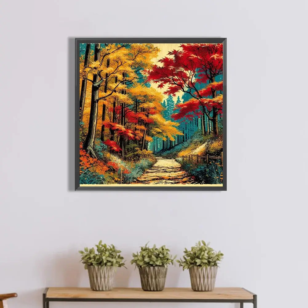 Autumn Trees Forest Diamond Art