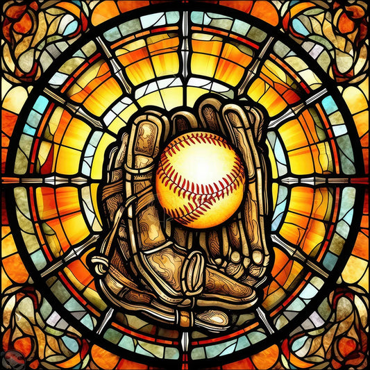 baseball stained glass diamond painting