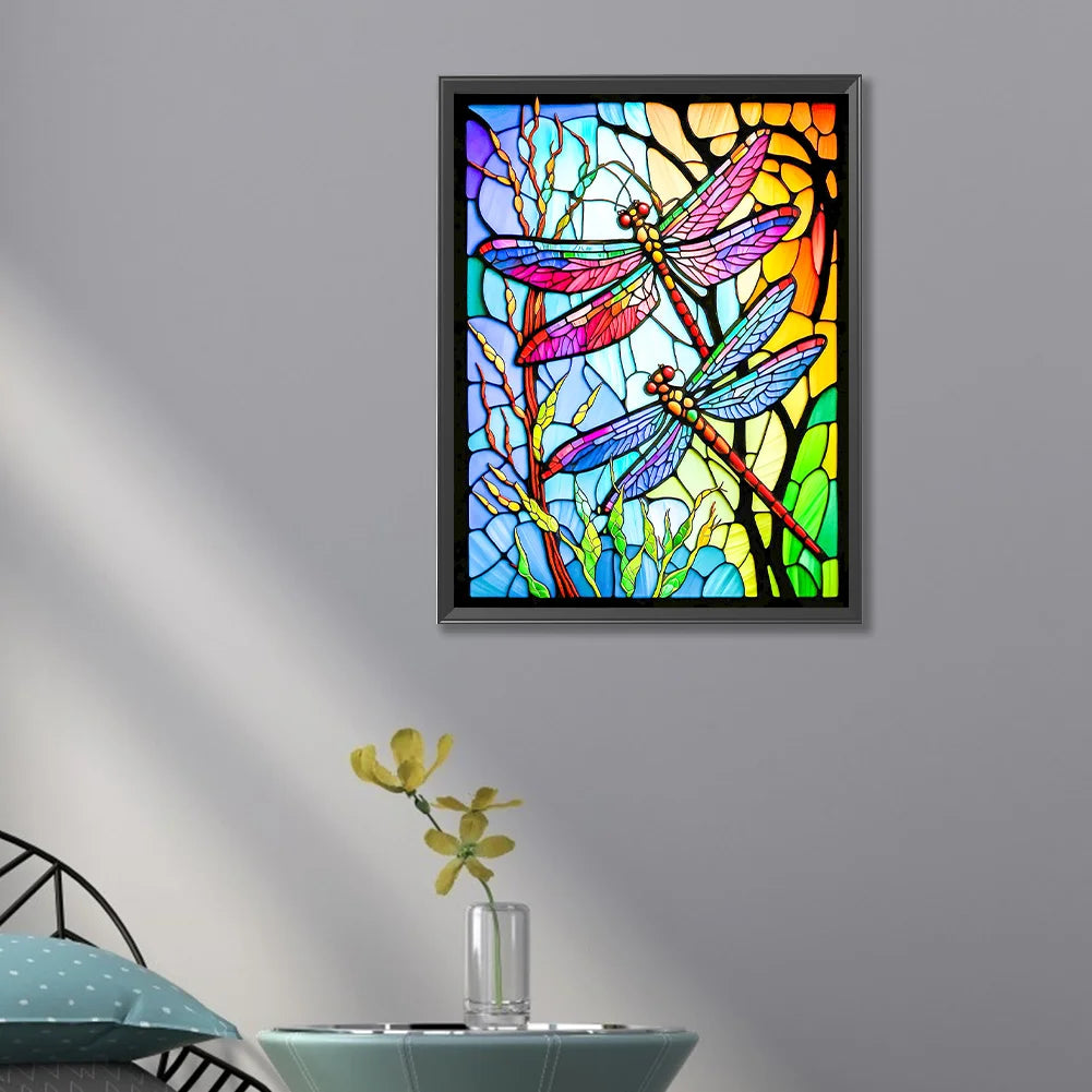 Diamond Painting - Full Round - Stained Glass Dragonfly