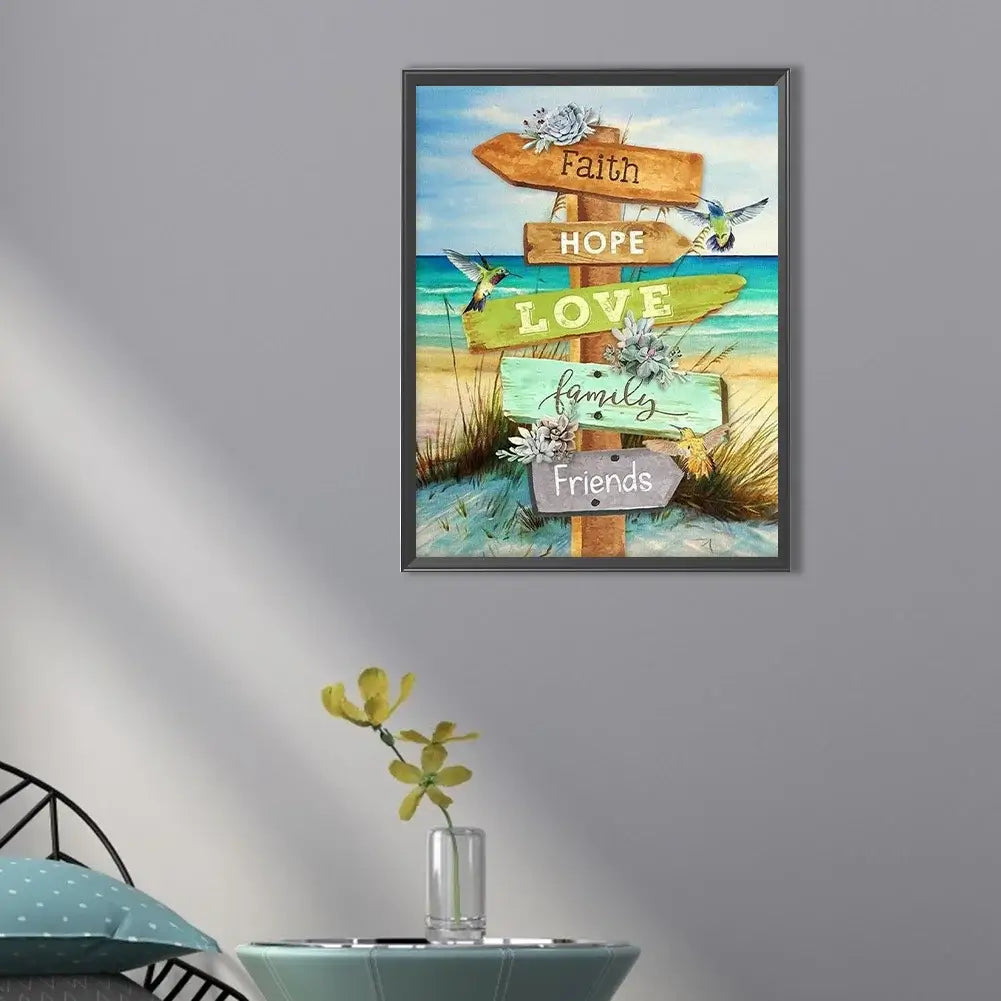 Diamond Painting - Full Round / Square - Beach Sign A