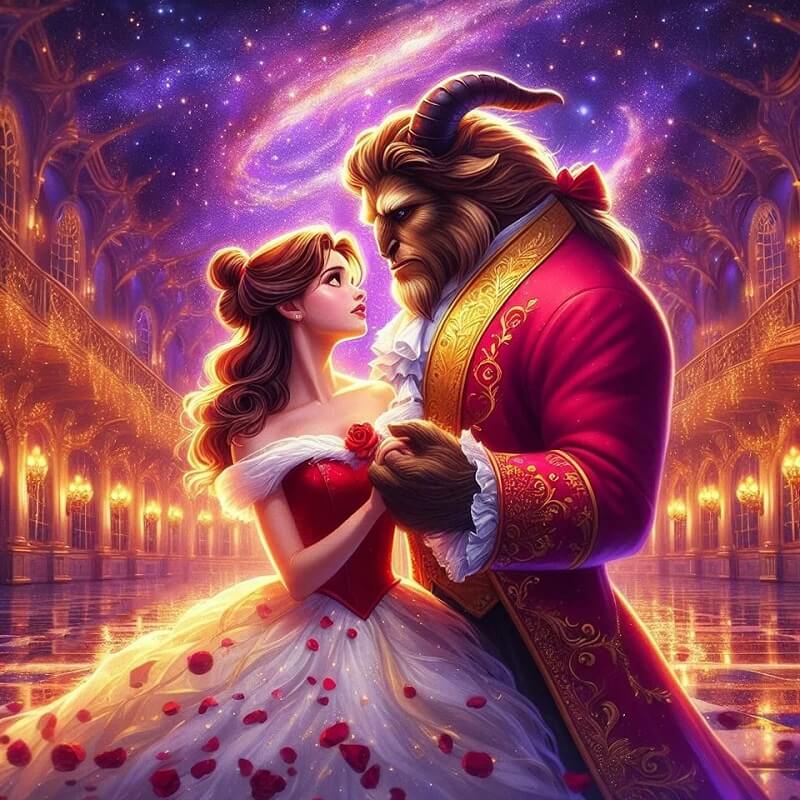 5D DIY Beauty And The Beast Disney Princess Diamond Painting Kits