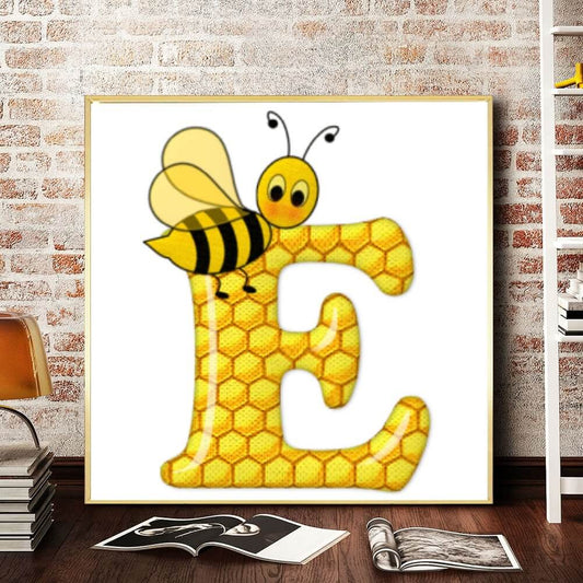 Diamond painting - Full Round / Square - Bee Letter E