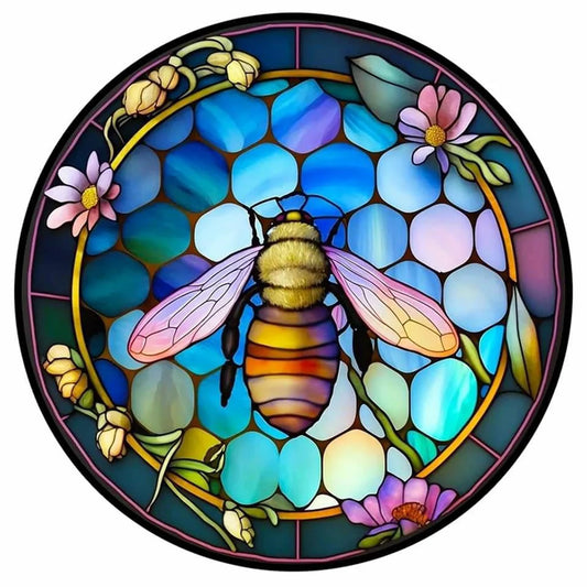 Bee Stained Glass Diamond Painting