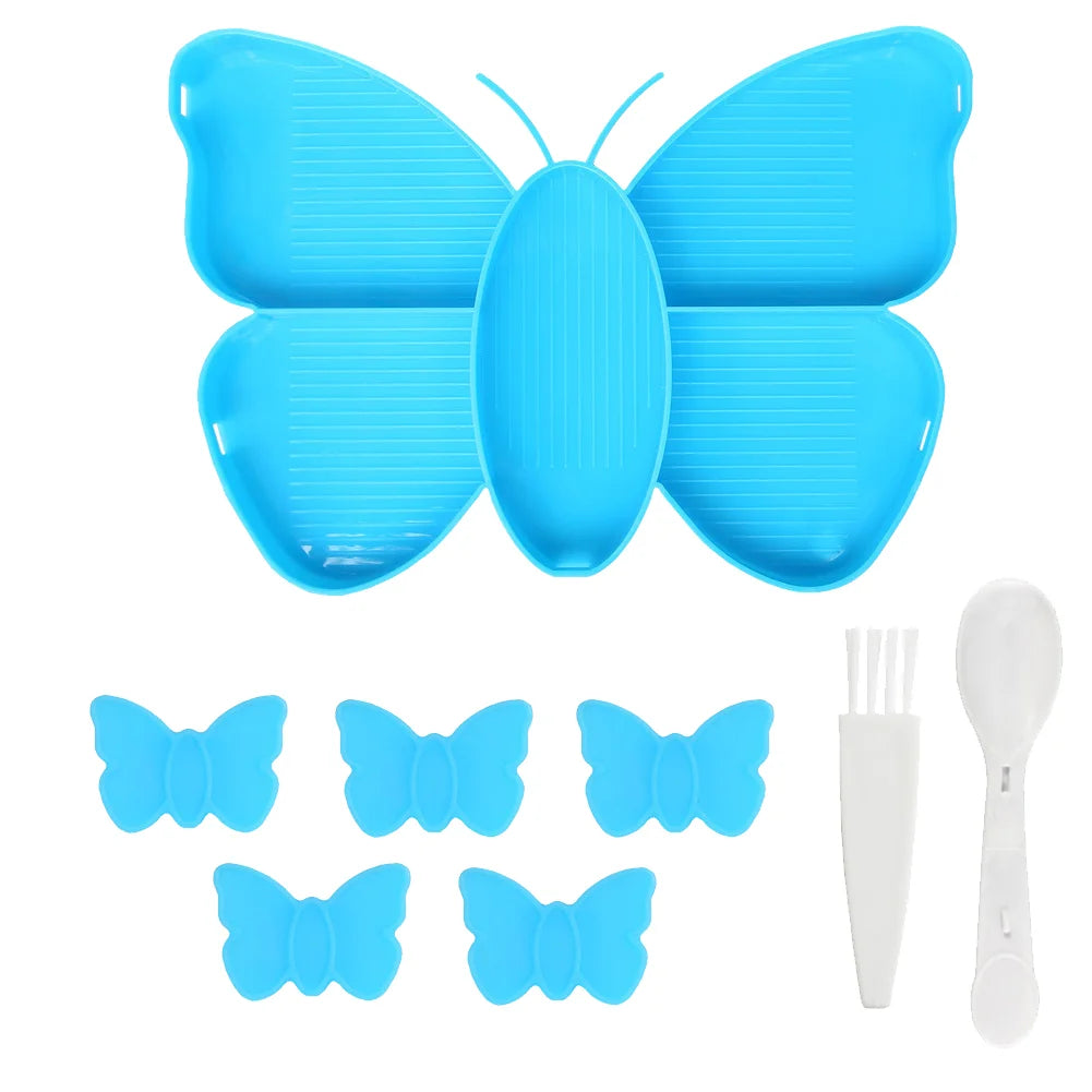 Blue Butterfly Shaped Diamond Painting Beads Trays Kit A