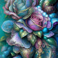 Blue Gold Rose Flower Diamond Painting Kit