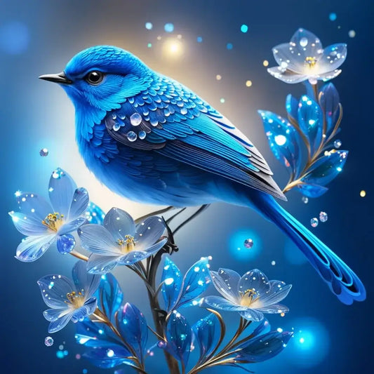 Blue Hummingbird Diamond Painting