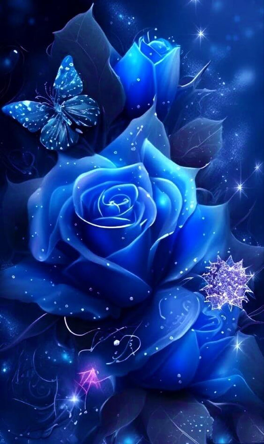 Blue Rose Flower Diamond Painitng