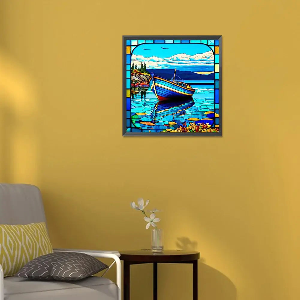 Boat Stained Glass Diamond art