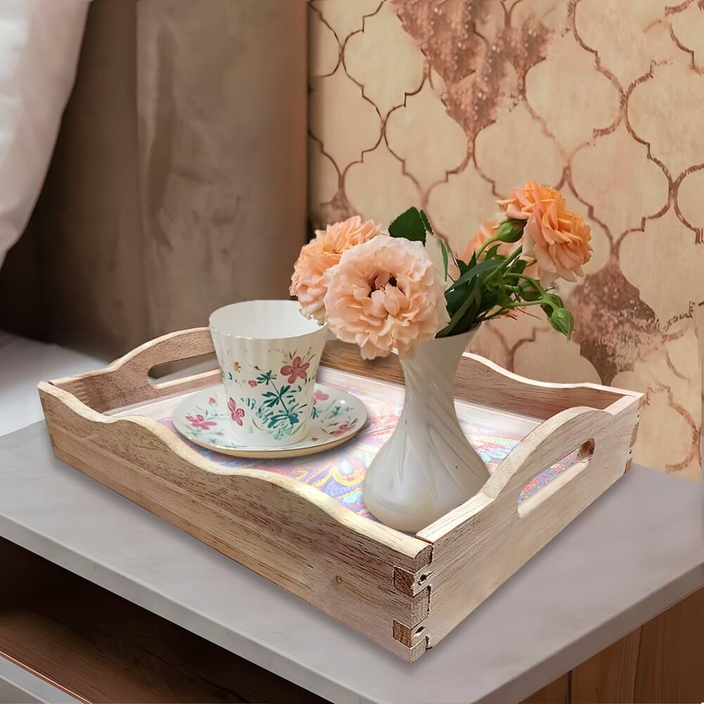 Butterfly DIY Diamond Painting Decor Wooden Food Tray