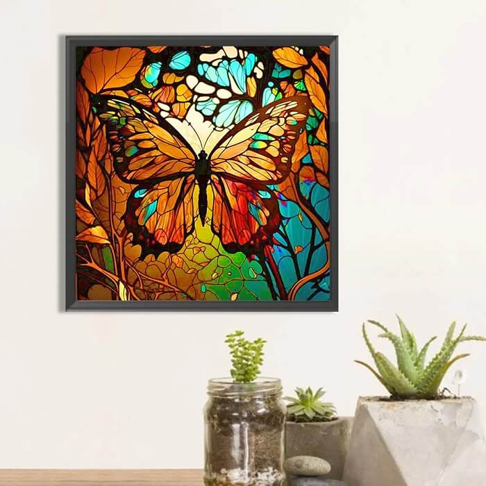 Butterfly Stained Glass Diamond Art