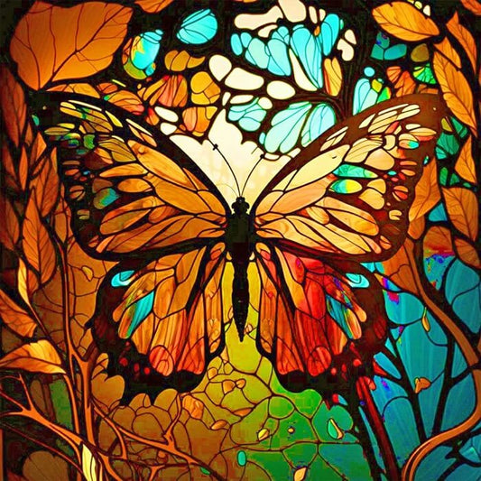 Butterfly Stained Glass Diamond Painting