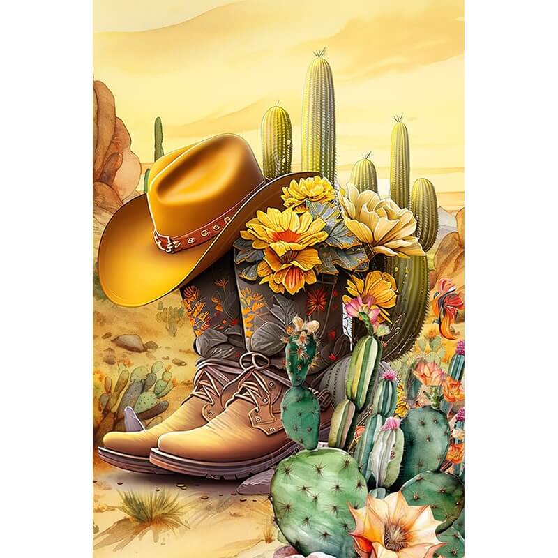 Cactus And Shoes Diamond Painting