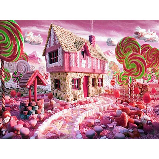 Pink Candy House 5D Full Drill Diamond painting