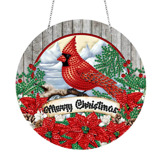 DIY Diamond Painting Vintage Hanging Ornament - Cardinal Bird