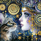 Cat And Woman Crystal Rhinestone Diamond Painting
