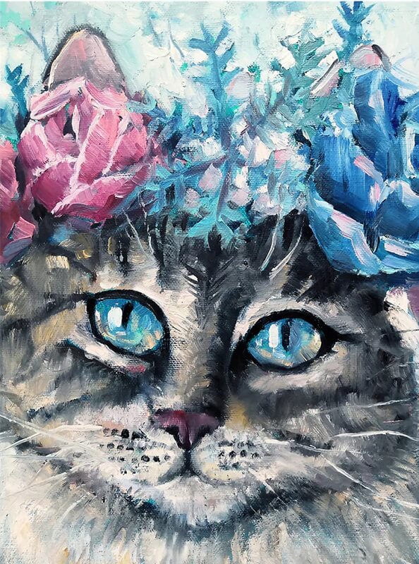 5D DIY Abstract Cat Diamond Painting